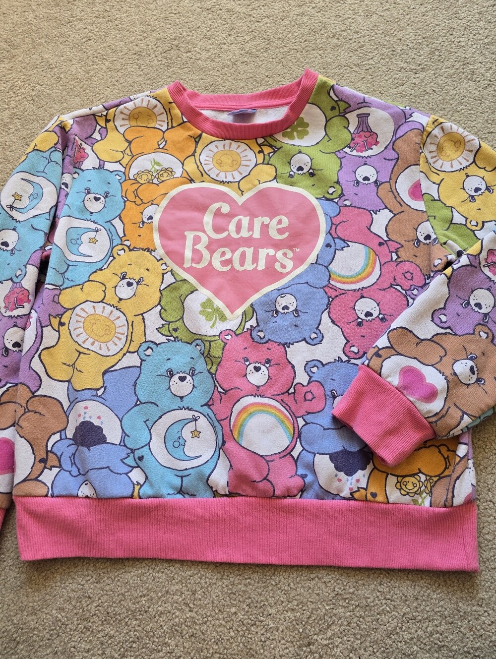 Care Bears All Over Print Sweatshirt Size Large